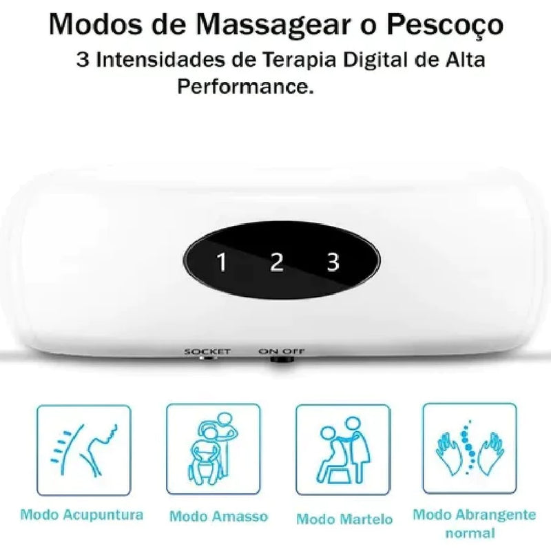 Aparelho Massageador de Pescoço Corpo Com Eletrodos Massagem Relaxante Fisioterapia