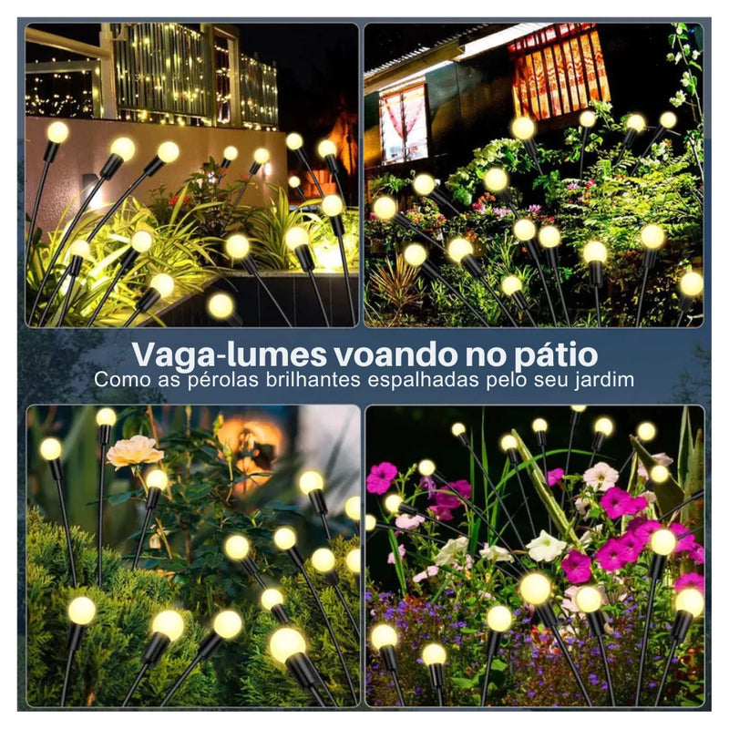 Luminaria De Jardim Em Forma De Vagalume Placa Solar Espeto Luz Led Decoração