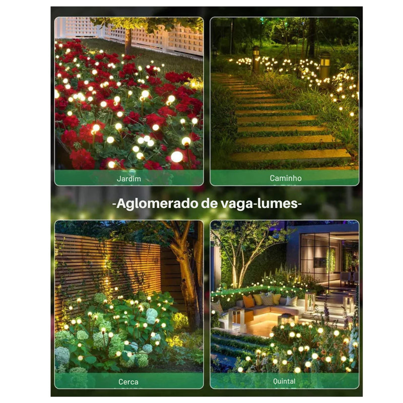 Luminaria De Jardim Em Forma De Vagalume Placa Solar Espeto Luz Led Decoração