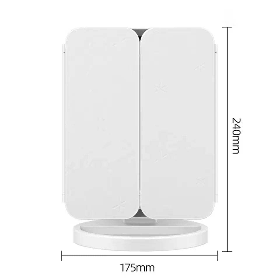 Espelho dobrável com luz LED portátil - DonizStore