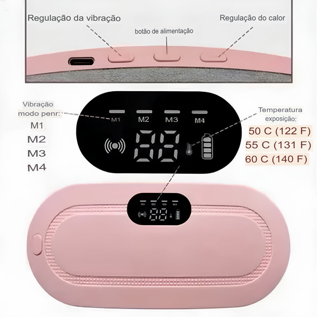 Cinto com Almofada aquecedora para aliviar cólicas