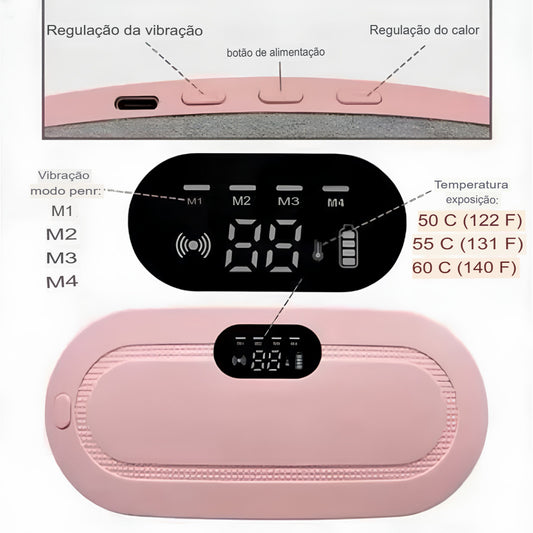 Cinto com Almofada aquecedora para aliviar cólicas
